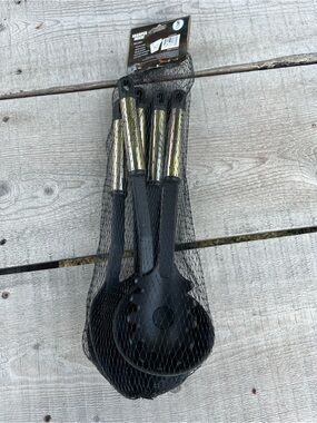 Sharper Image Black and Gold 5-Piece Kitchen Utensil Set